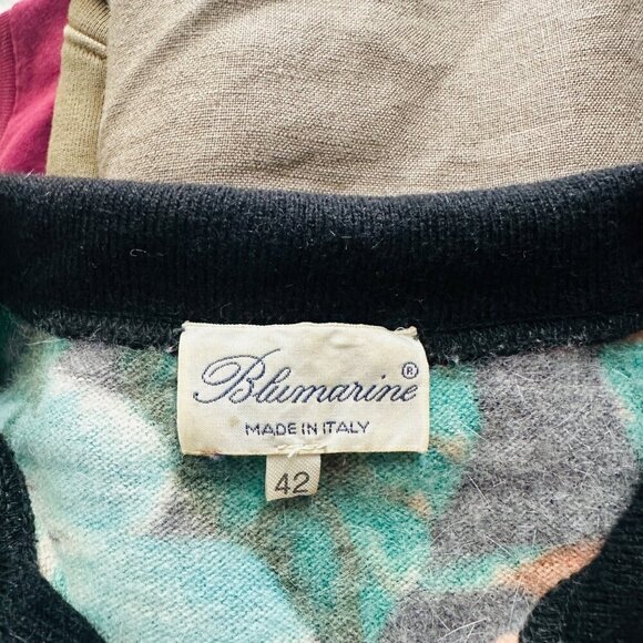 Blumarine Womens Floral Sweater Size 42 US 6 Angora Wool Blend Beaded Detail - Picture 7 of 8